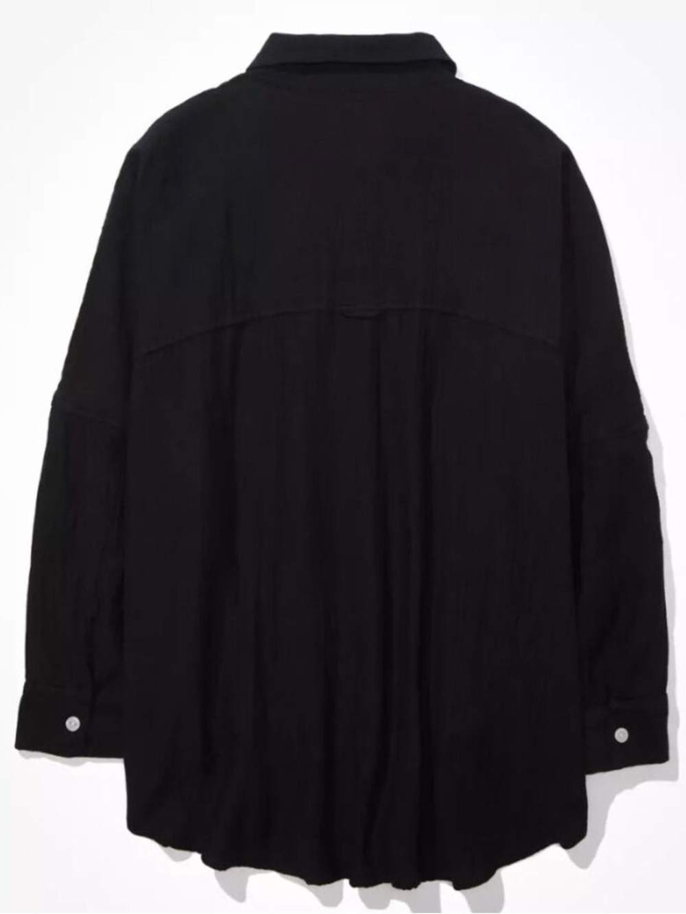 Aerie Black Gauze Button Down Shirt Coverup size Small - Picture 4 of 7